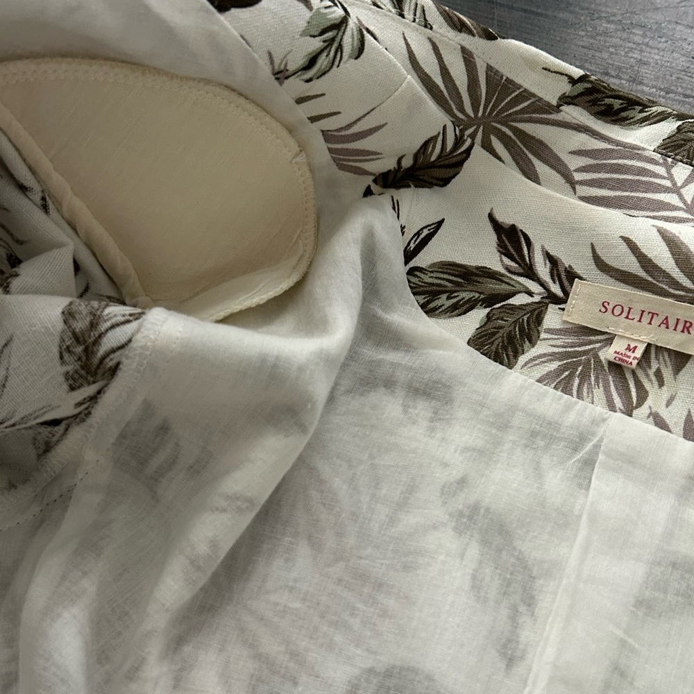 Solitaire Tropical Leaf Pattern Jacket Cotton - image 4